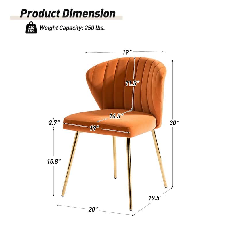 Barbara Side Chair with Metal Base Set of 4 by HULALA HOME