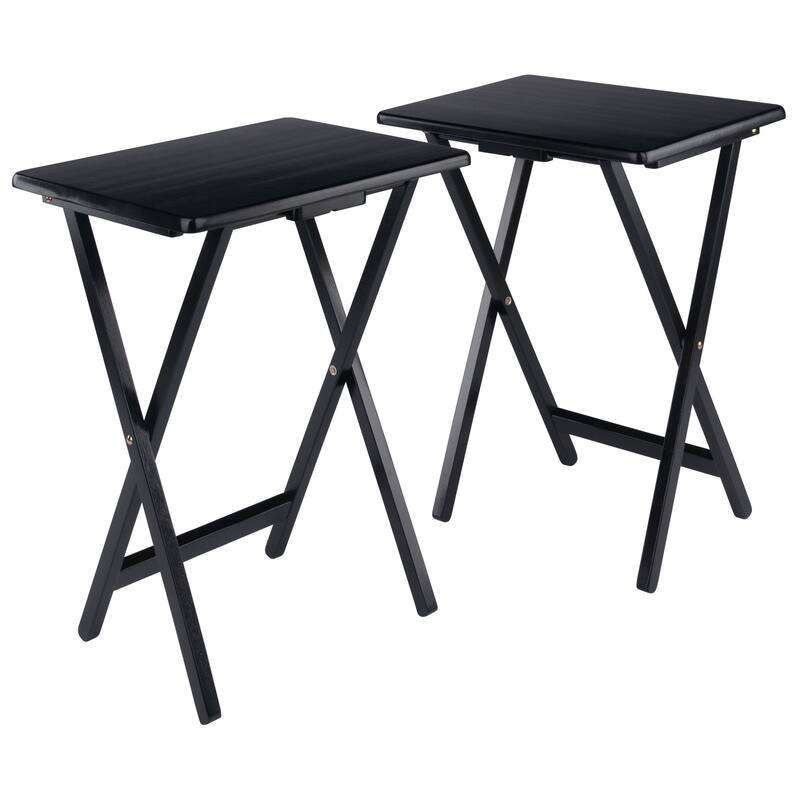 Alex Set of 2 Snack Tables Black Finish