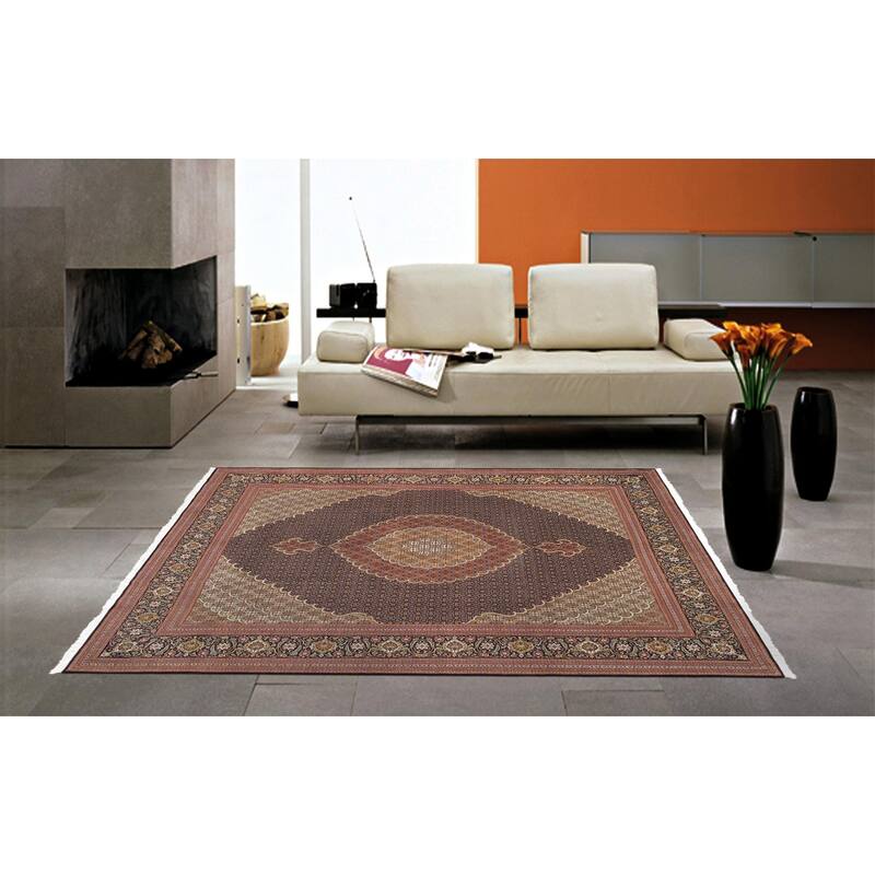 Pasargad Home Baku Hand-Knotted Silk & Wool Area Rug
