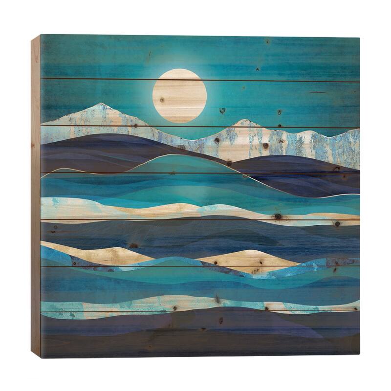 Winter Sea Print On Wood by SpaceFrog Designs - Multi-Color - 26x26x1.5