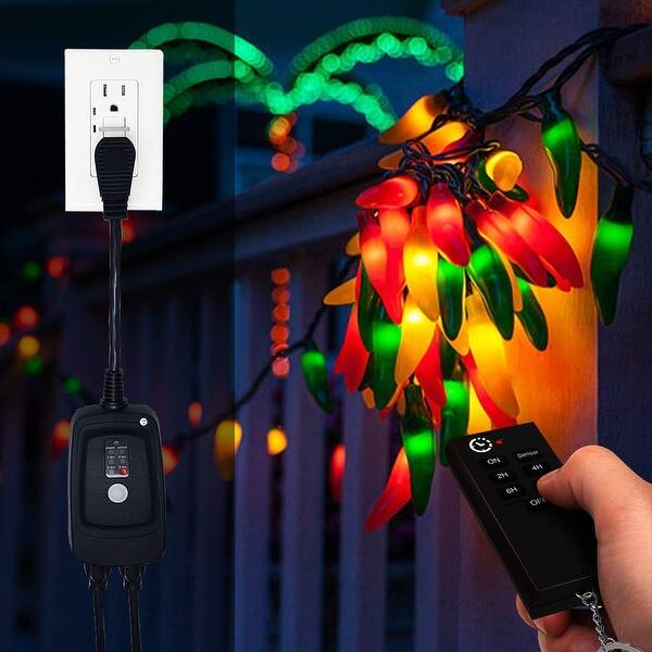 Shop Outdoor Remote Control Outlet With Wireless Remote And Countdown Timer Weatherproof Light Timer Plug In Switch Ul Listed Overstock 30023344