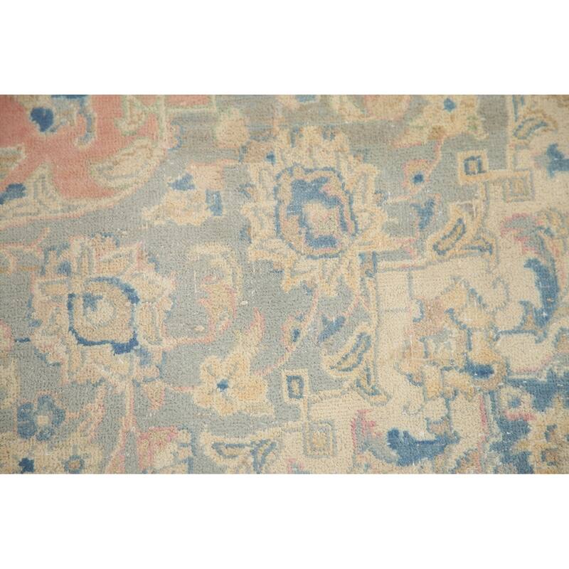 Hand Knotted Oriental 100% Wool Carpet Traditional Floral Pink Mashad Area Rug - 12' 6'' X 9' 6''