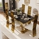 preview thumbnail 61 of 69, Luxurious Dining Room Table Set with Buttons Tufted Velvet Dining Chairs