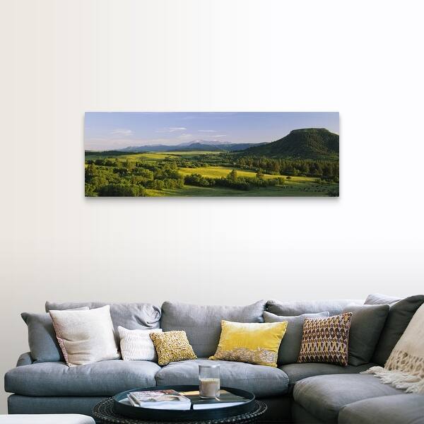 Shop Pasture On A Landscape And A Mountain In The Background Pikes Peak Douglas Canvas Wall Art Overstock 16884690