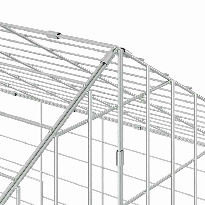 vidaXL Rabbit Cage Silver 400 x 78 x 78 cm Galvanised Steel