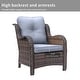 preview thumbnail 25 of 50, 4 Piece Outdoor High Back Wicker Patio Conversation Furniture Sets