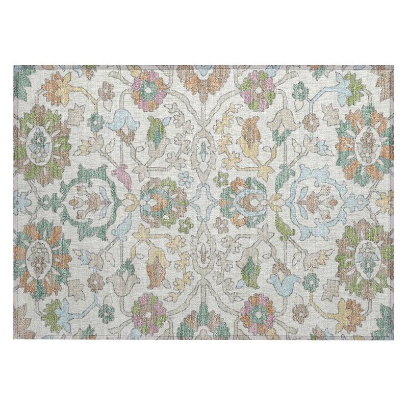 Machine Washable Indoor/ Outdoor Traditional Blanca Chantille Rug