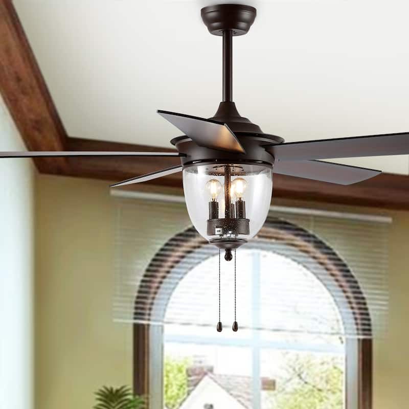 SAFAVIEH Lighting Hetty 52-inch Led Ceiling Light Fan - 52" W x 52" L x 25.375"-30.375" H