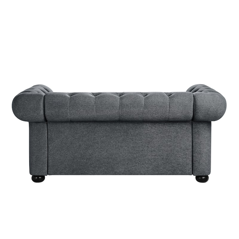 Corvus Aleksis Tufted Chesterfield Loveseat Sofa