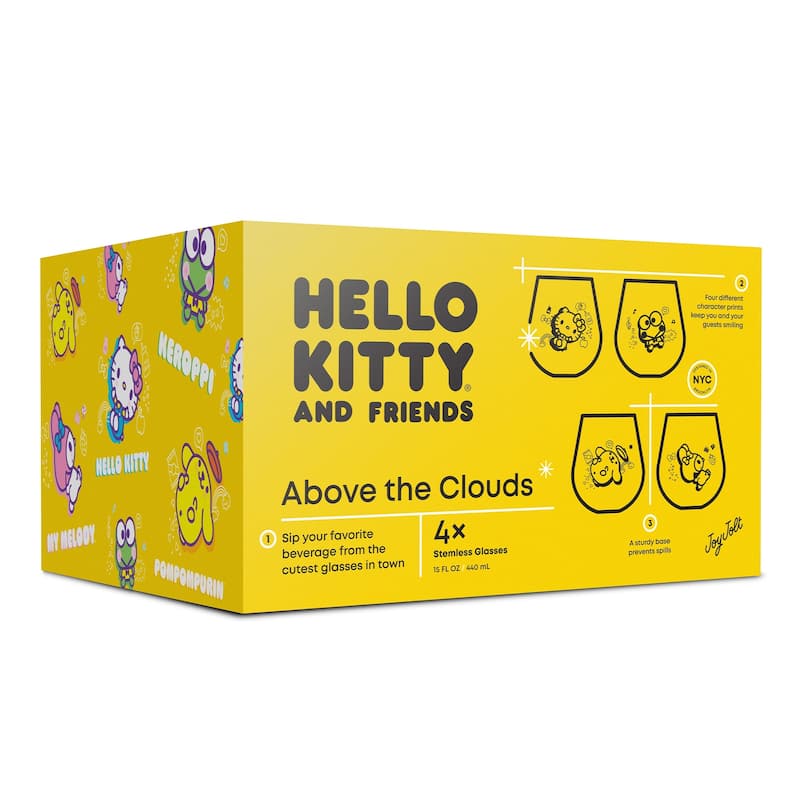 Hello Kitty® and Friends Above the Clouds Stemless Drinking Glasses - 15 oz - Set of 4