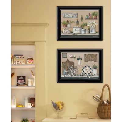 TrendyDecor4U Farmhouse "Farmhouse Kitchen" Framed Print Wall Art by Pam Britton - Brown