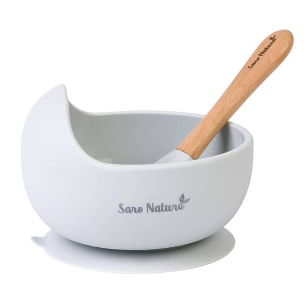 slide 2 of 3, "Nordic Wave" Wave Bowl Feeding Set Grey