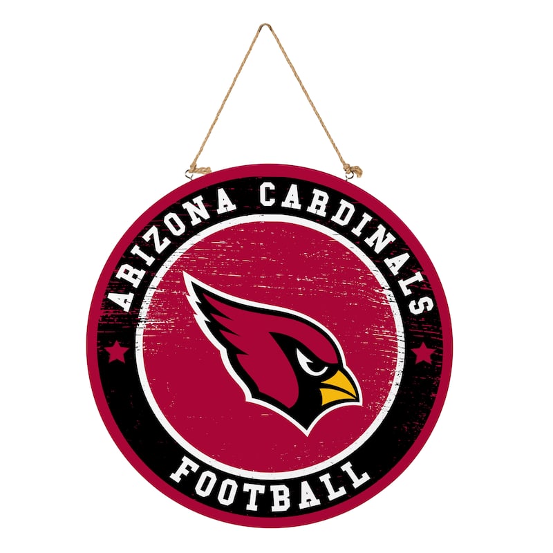 Arizona Cardinals Wooden Door Decor Wall Sign - Multi-Color
