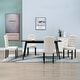 preview thumbnail 2 of 3, vidaXL Dining Chairs 4 pcs Cream Fabric - 16.5" x 20.3" x 37.4"
