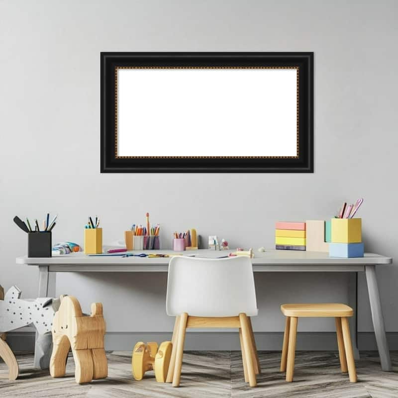 Amanti Art Manhattan Black Framed Dry Erase Magnetic Board