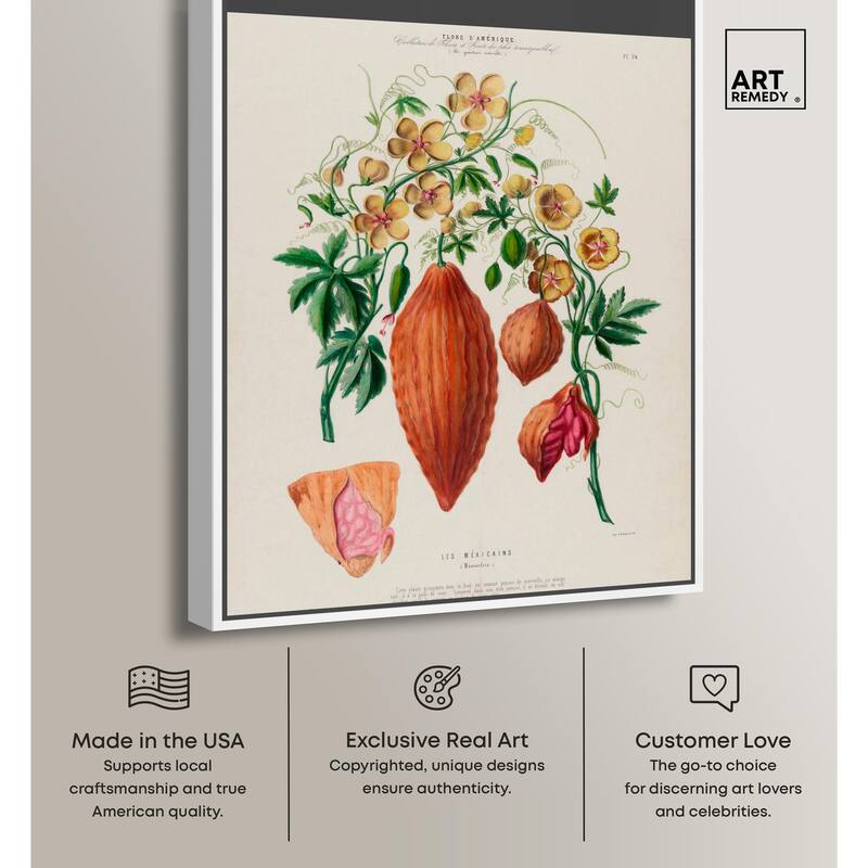 Momordica Exotic Floral Flore Canvas by Art Remedy