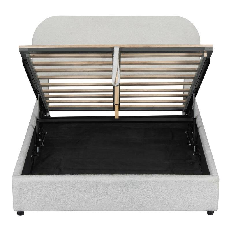 Full Size Upholstered Platform Bed with Hydraulic Storage System