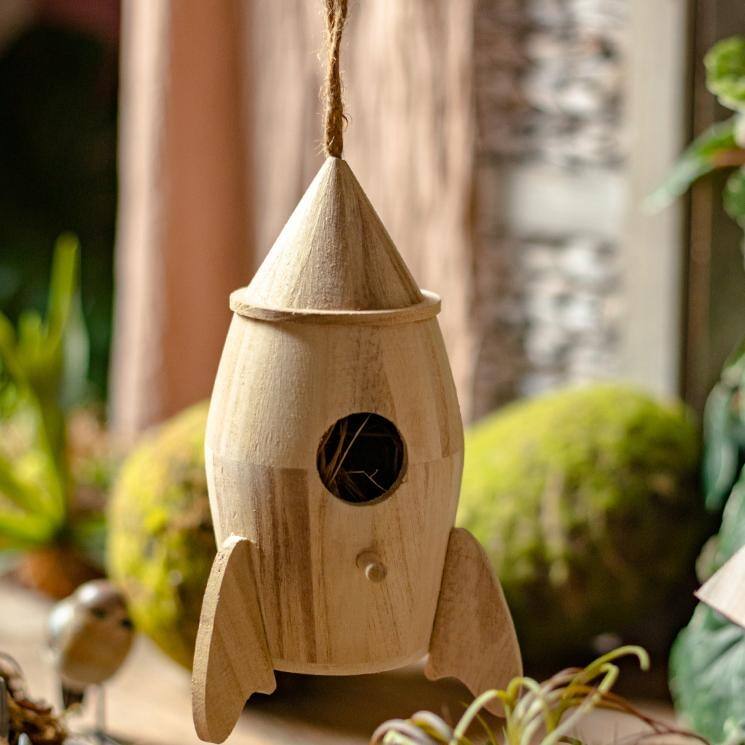 RusticReach Natural Solid Wood Bird's Nest