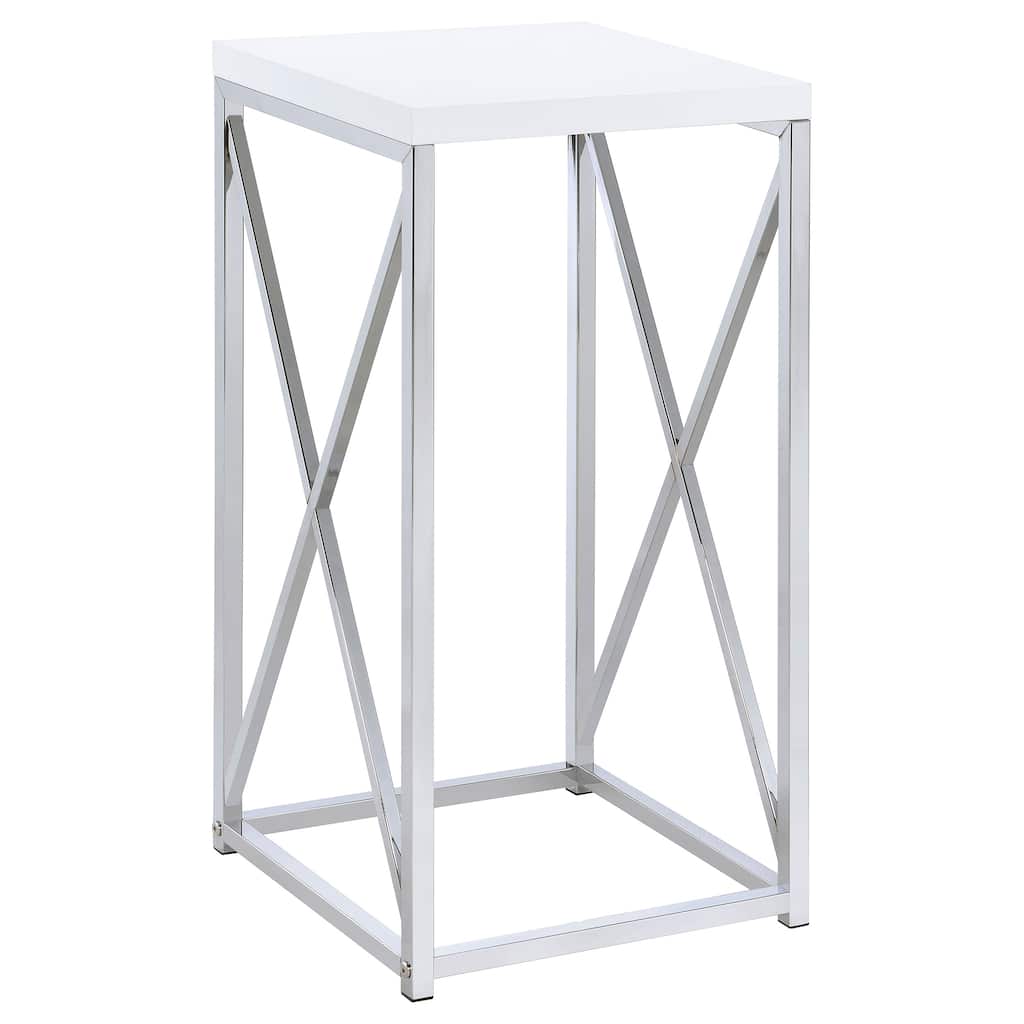 Edmund Square Accent Side Table Chrome