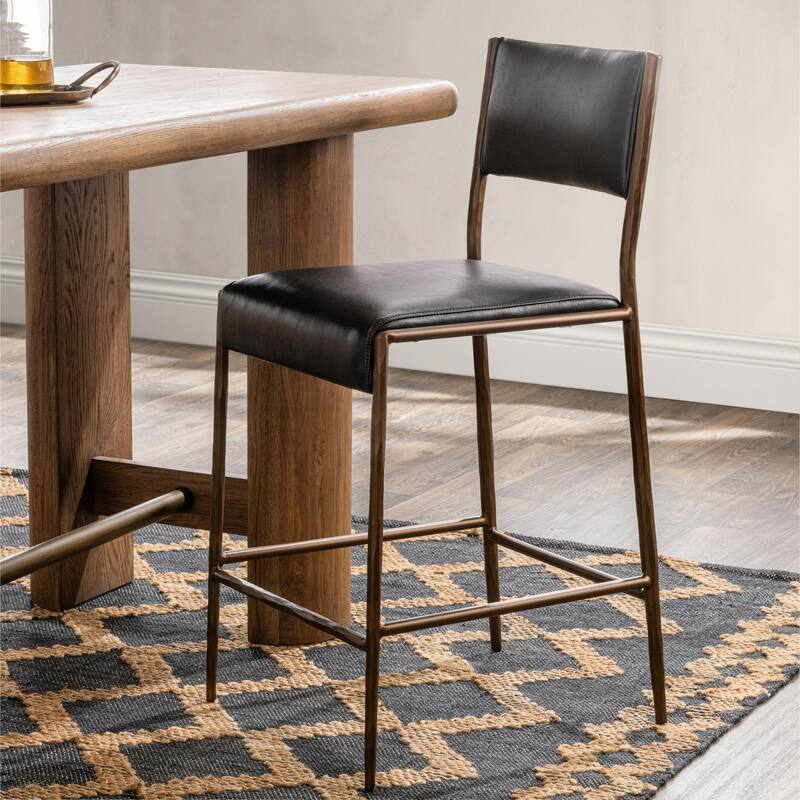 Classic Home Kayne Leather Counter Stool
