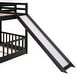 preview thumbnail 29 of 42, Twin Over Twin Bunk Bed with Removable Floor Bed and Bottom Guardrails, Fun Kids Loft Bed Frame with Ladder and Slide