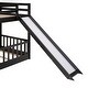 preview thumbnail 30 of 47, Twin Over Twin Bunk Bed with Slide and Ladder,Convertible Ladder and Slide