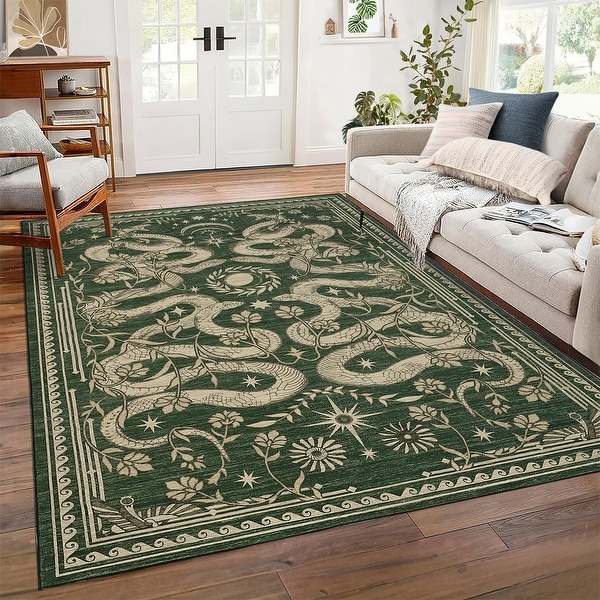 Garvee Animal Print Gothic Washable Area Rug - On Sale - Bed Bath