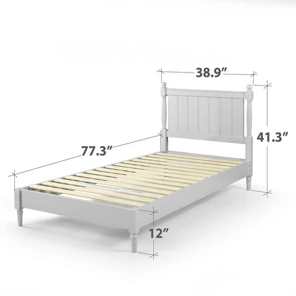 Priage by ZINUS Provence Light Grey Wood Platform Bed - On Sale ...