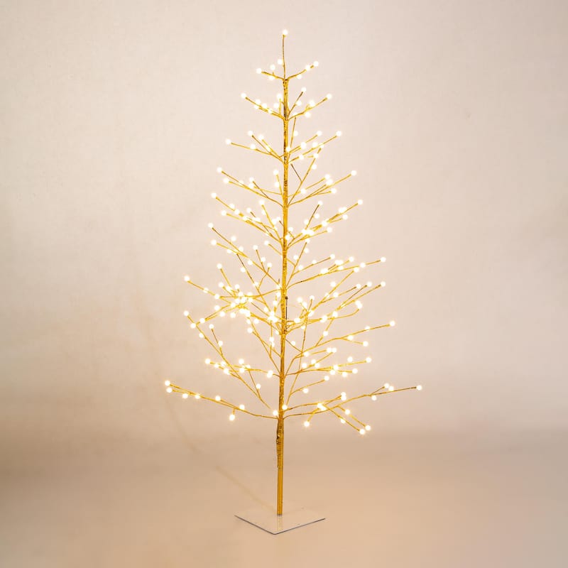 6 ft. Indoor/Outdoor Gold Metallic Tree with 240 with Warm White Lights