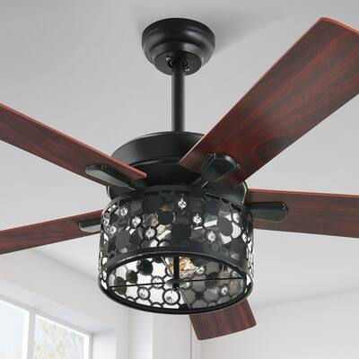 Moasis 52 "Plywood Wooden Leaf Ceiling Fan Remote Reversible Motor - 52"