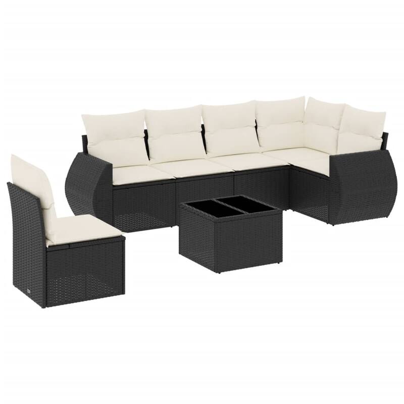 vidaXL Garden Sofa Set Black
