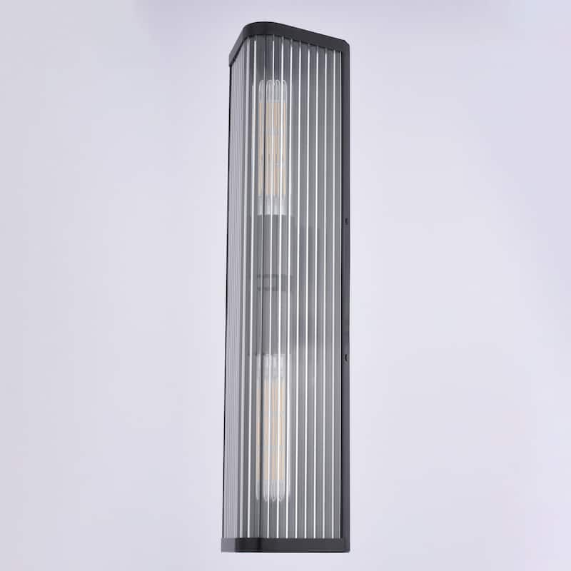 Barbier 2-Light 5.5 in W x 22.25 in H Modern Wall Sconce, Clear Glass, Dimmable, LED Compatible, Bathroom Vanity Fixture