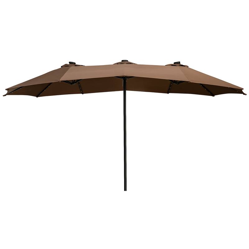 Ainfox 15-foot Double-sided Solar LED Lighted Patio Umbrella
