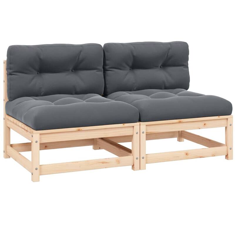 vidaXL Patio Furniture Outdoor Sectional Set with Cushions Solid Wood Pine