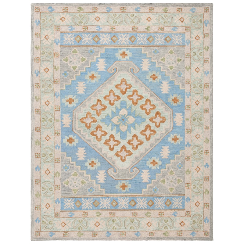 SAFAVIEH Handmade Heritage Brigitta Traditional Wool Rug - 8' x 10' - Green/Ivory