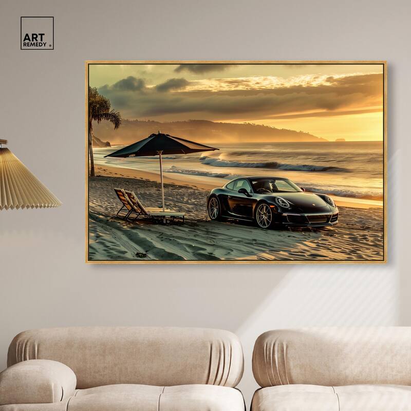 Lovely Sunset Beach Drive Canvas by Art Remedy
