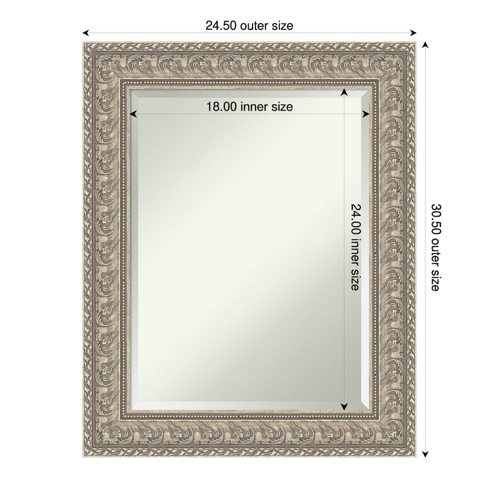 Sydney Silver Beveled Framed Bathroom Vanity Wall Mirror - Sydney Silver