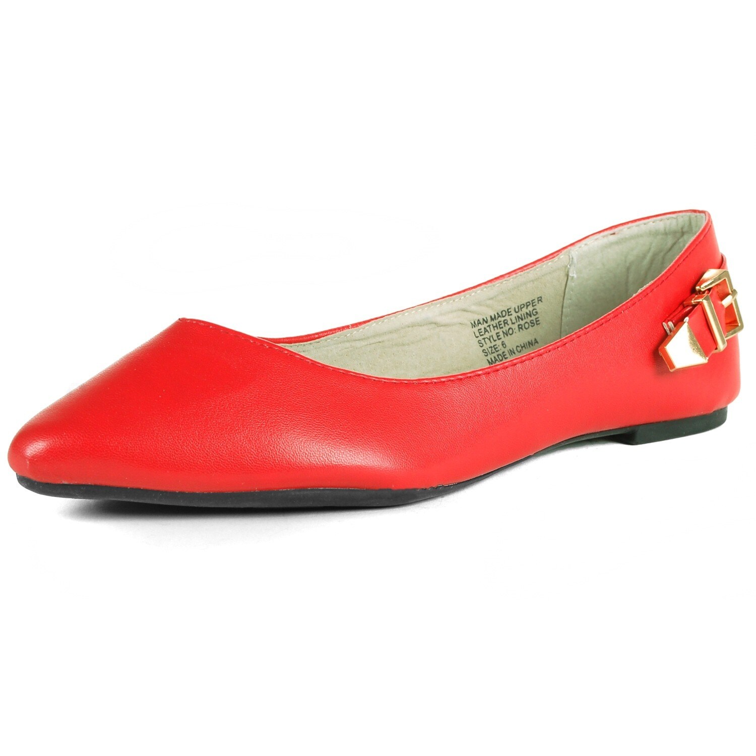 red pointed ballet flats