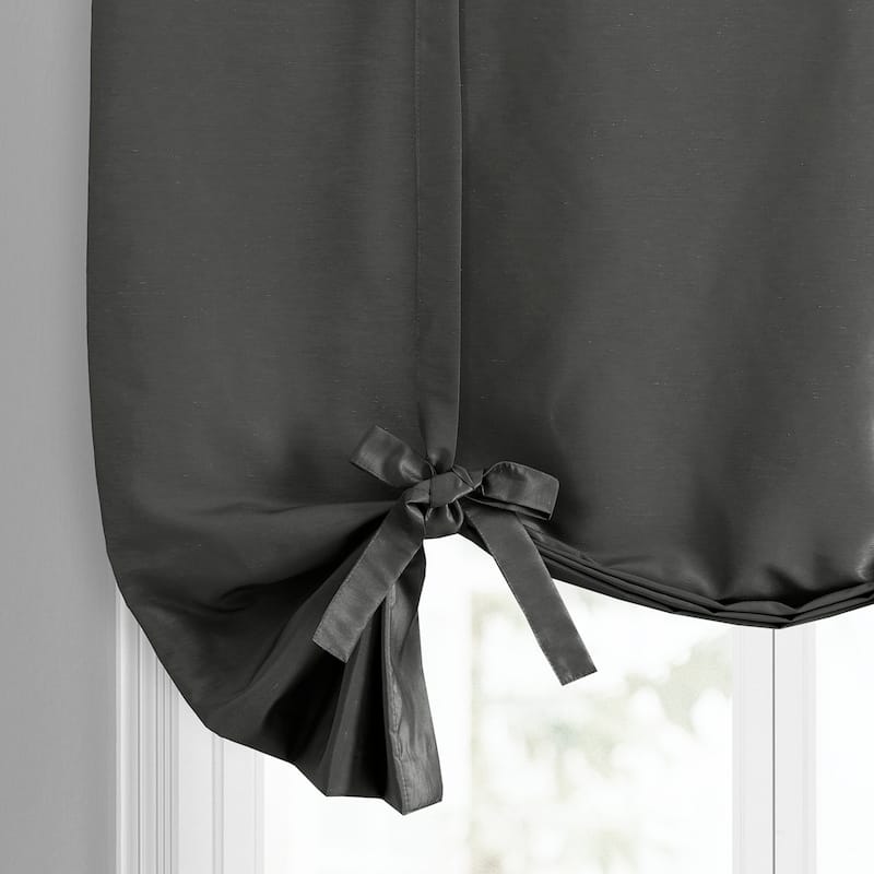 Exclusive Fabrics Vintage Textured Faux Dupioni Silk Tie-Up Window Shade (1 Panel)