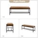 preview thumbnail 7 of 6, HULALA HOME Horst 50 in.W Contemporary Upholstered Bench with Metal Legs