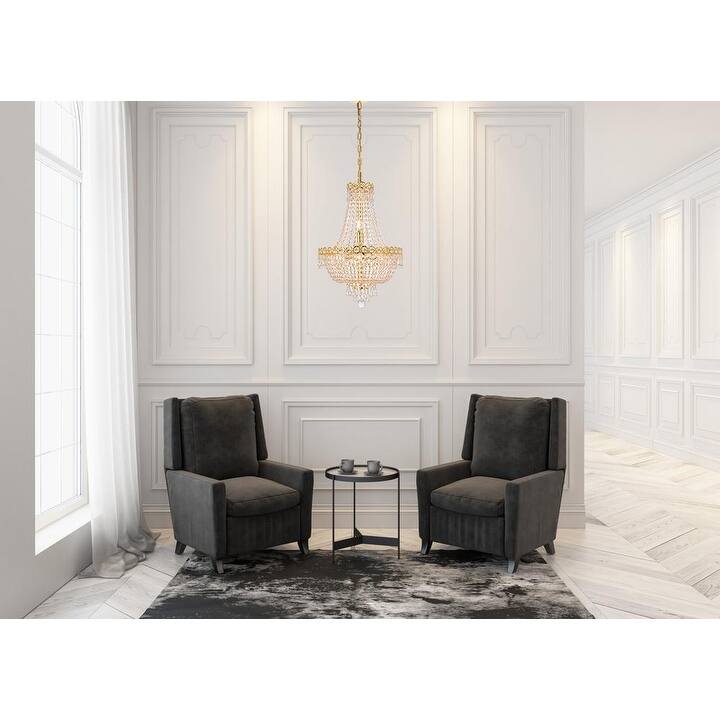 Elegant Lighting Gold 16-inch Royal-cut Crystal Clear Hanging 8-light Chandelier