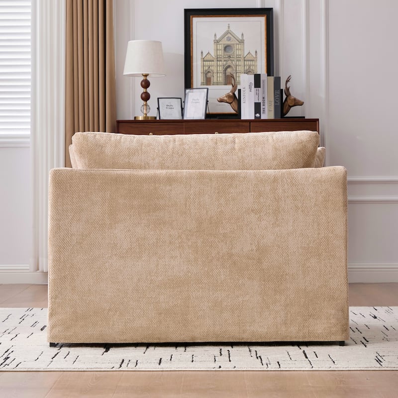 45.27" Accent Chair Armchair for Living Room, Oversized Chenille Single Sofa Chair Reading Chair Lounge Chair & Ottoman Set