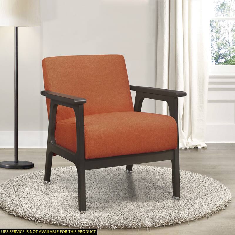 Fabric Upholstered Accent Chair with Antique Gray Frame