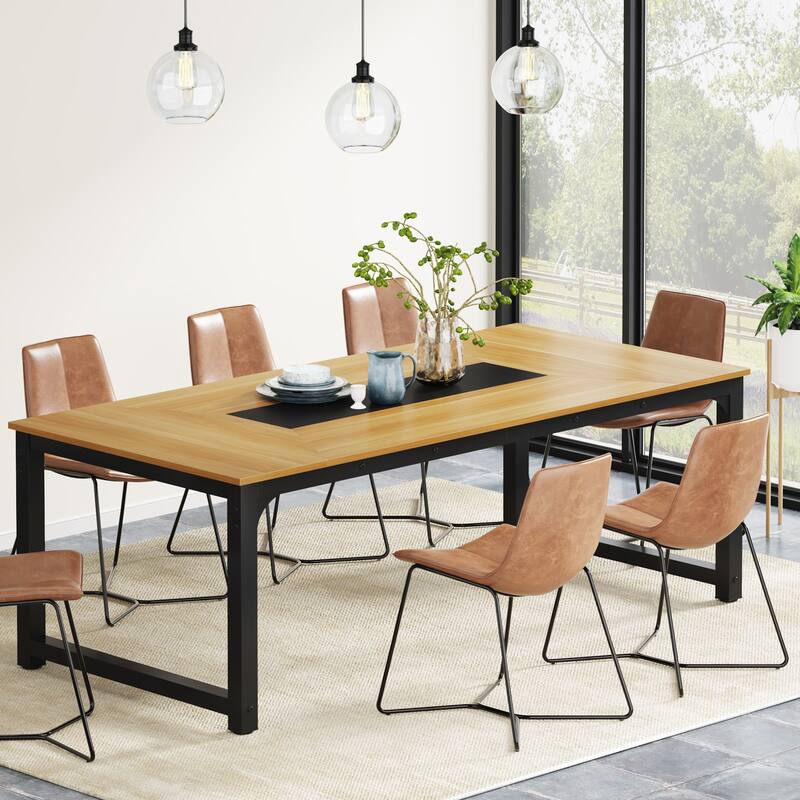 78.74 Inches Modern Dining Table for 8-10, Rectangular Kitchen Table - 78.7"W x 39.4"D
