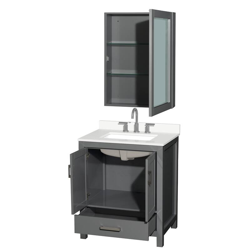 Wyndham Collection WCS141430S-QTZ-US3MED Sheffield 30" Free Standing