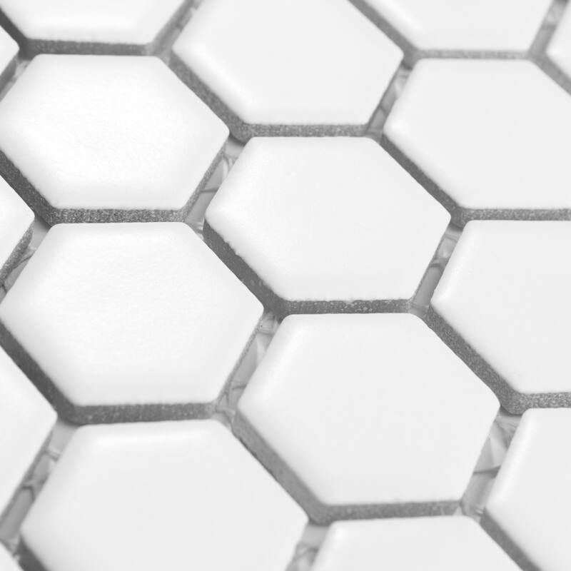 Merola Tile Hudson 1" Hex Matte White 11-7/8" x 13-1/4" Porcelain Floor and Wall Tile