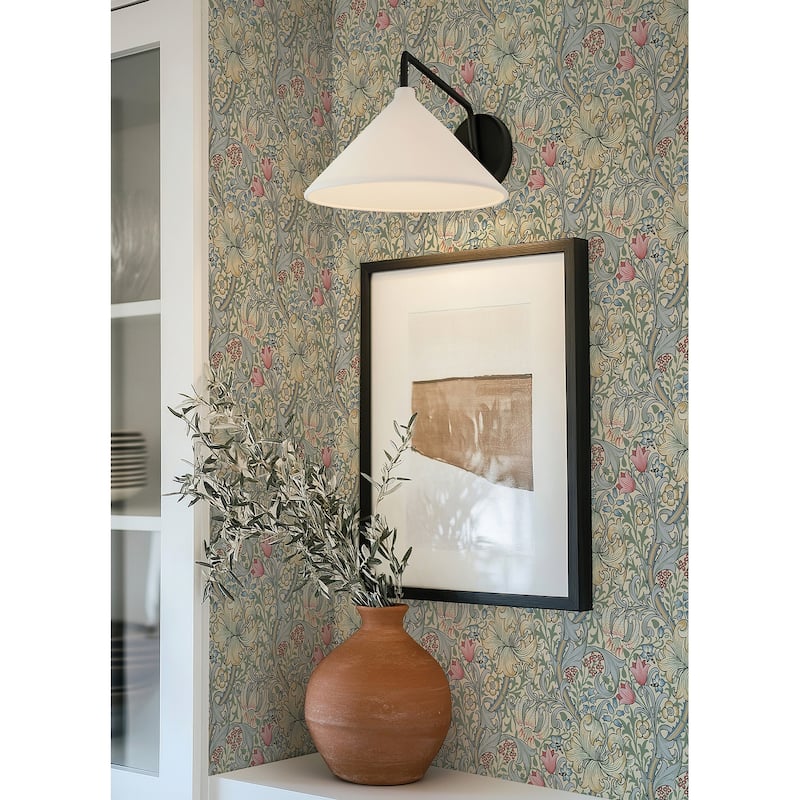 Golden Lily Linen Peel and Stick Wallpaper