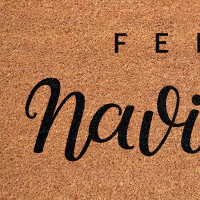 HomeRoots 17" X 29" Brown And Black Christmas Outdoor Coir Door Mat - 17.00' X '29.00