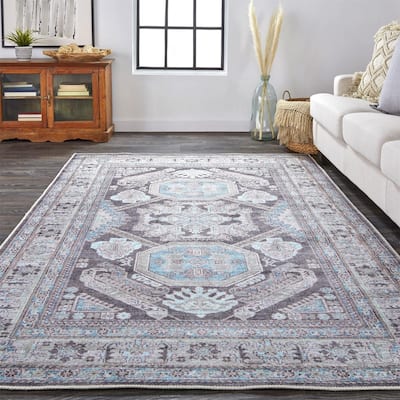 Grand Bazaar Prescott Machine Made Medallion Transitional Area Rug