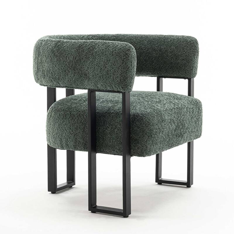 Upholstered Teddy Velvet Accent Chair, Modern Boucle Armchair